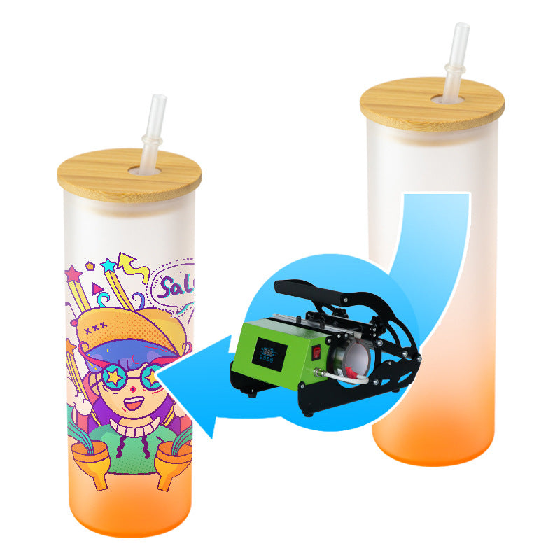 SubliPro Sublimation Tumbler Set Clear & Frosted Glasses, Bamboo Lids,  Plastic Straws Ideal For Home Or Outdoor Use! From Hc_network002, $150.76