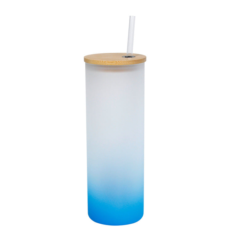 VING 25 Pack Bulk 25oz Sublimation Blank Transparent Glass Tumbler Bottle  Cup with Bamboo Lid and Glass Straw 