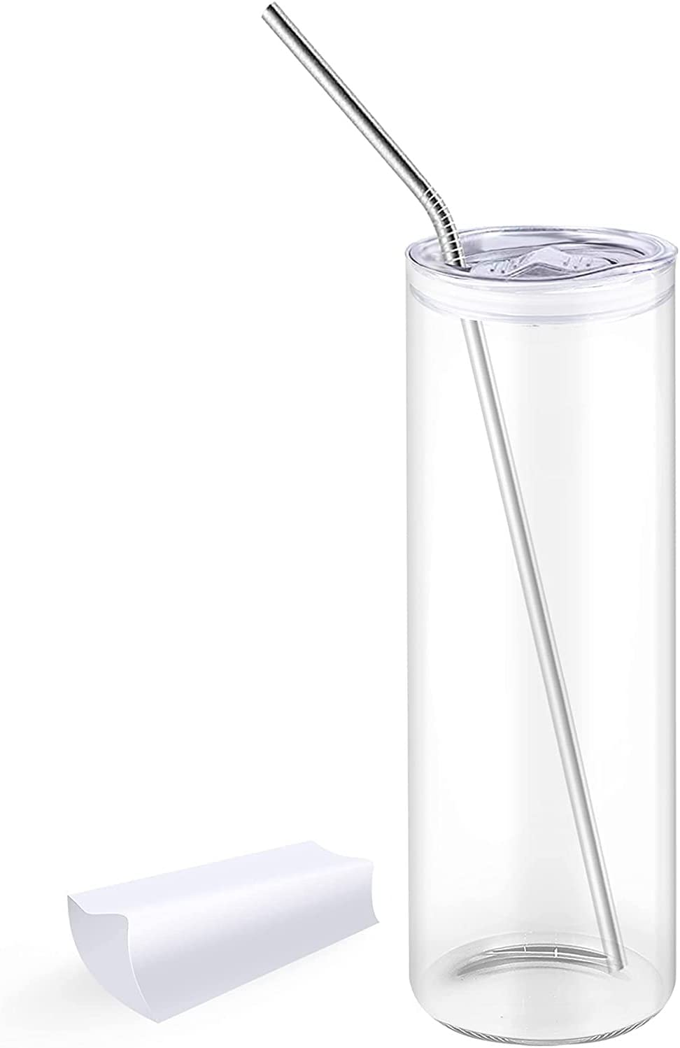 100pcs/Lot Sublimation Straight Mug 12oz/15oz/20oz/30oz Slim Cup Skinny  Tumbler Water Wine Glass DIY Free PP Straw