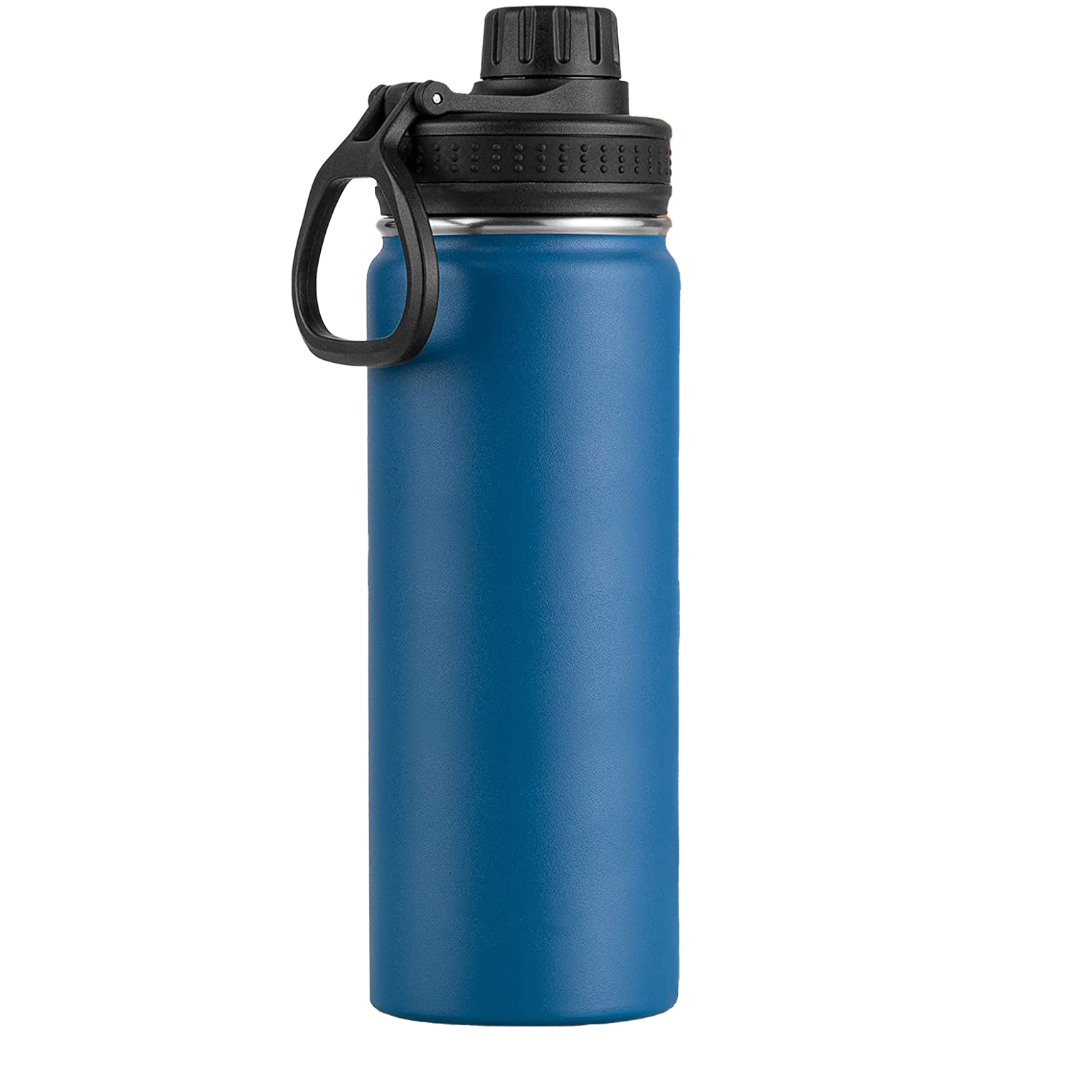 22oz Insulated Water Bottle with Straw - Powder Coated Navy Blue